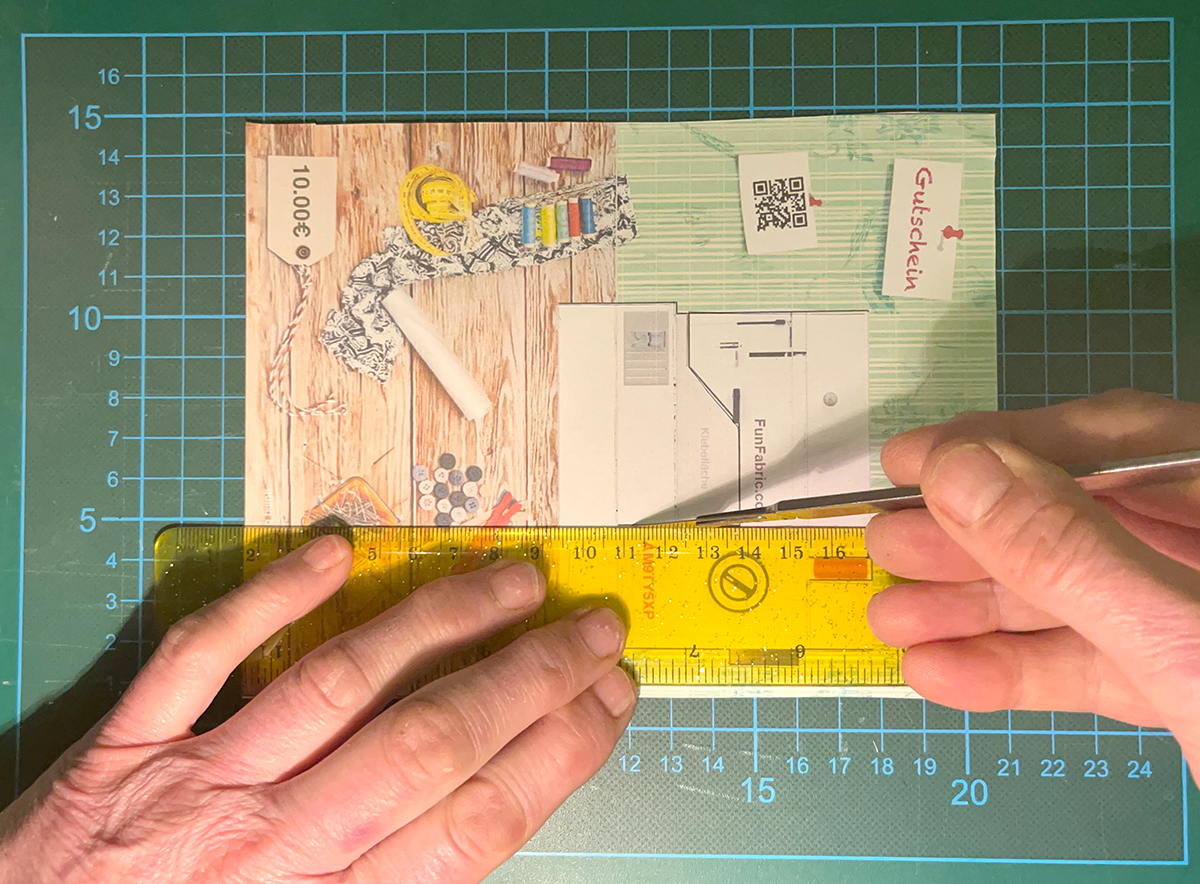 Gutscheinkarte ausschneiden